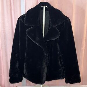 NWT! Nine West Black Teddy Reversible Jacket